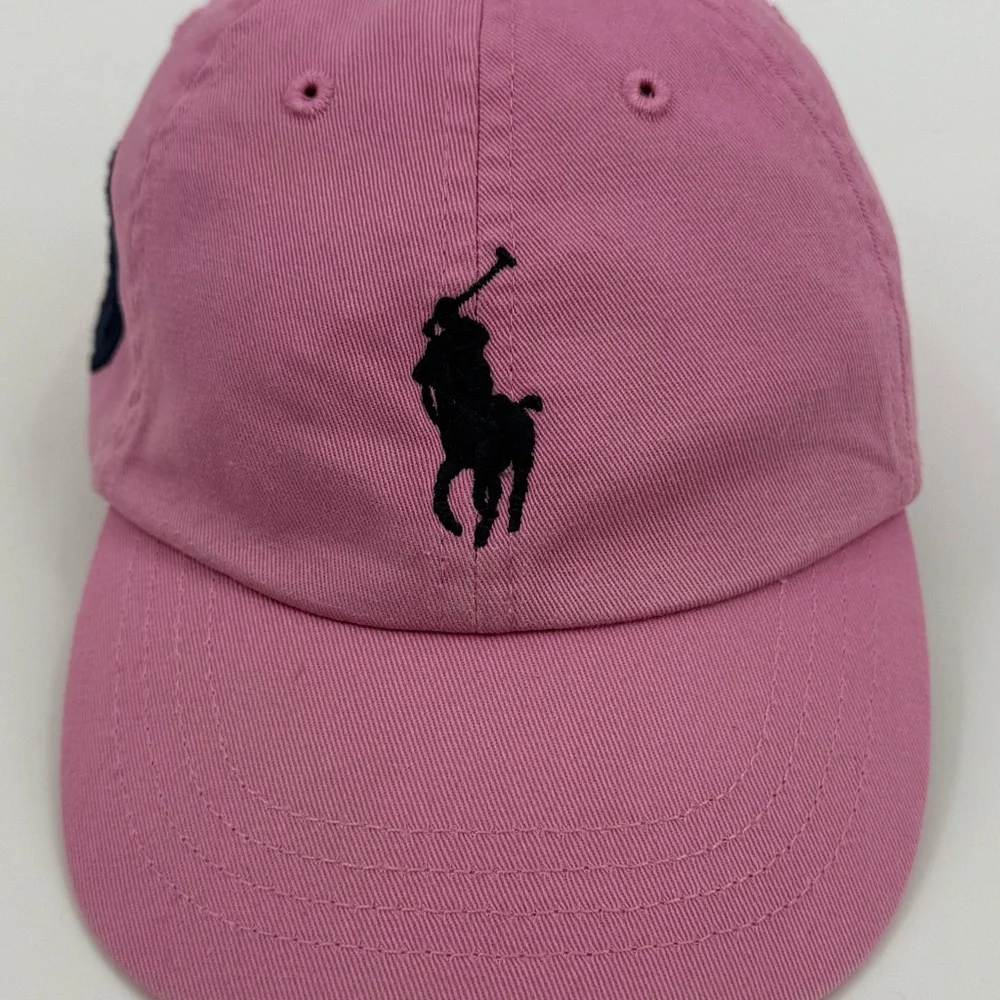Polo Ralph Lauren Big Blue Pony #3 Pink Toddler Cap w/ Elastic Back Strap 9-24 M